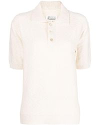 Maison Margiela - Tonal Fine-knit Polo Shirt - Lyst