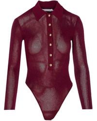 Self-Portrait - Burgundy Body With Buttons Closure - Lyst