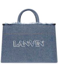 Lanvin - Tote Bag In Denim - Lyst