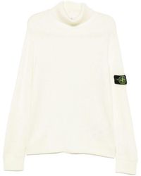 Stone Island - Wool Turtleneck Sweater With Logo Patch - Lyst