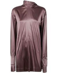 Dries Van Noten - Chaddy 2033 Strech Satin Shirt - Lyst