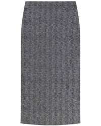 Givenchy - Herringbone Cotton Midi Skirt - Lyst