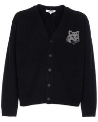 Maison Kitsuné - Fox Head Cardigan With Buttons Closure - Lyst