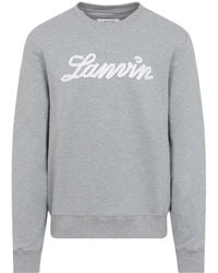Lanvin - Embroidered Logo Sweatshirt - Lyst