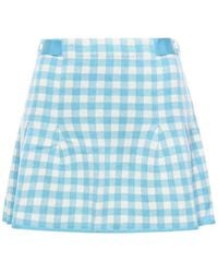 Guest In Residence - Checked Linen And Silk Blend Skirt - Lyst