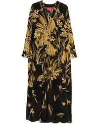 F.R.S For Restless Sleepers - Silk Blend Printed Maxi Dress - Lyst