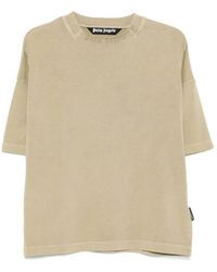 Palm Angels - 'Curved Logo' Loose Collar T-Shirt - Lyst