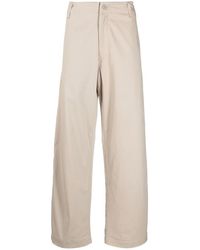 Emporio Armani - Logo Patch Straight-leg Trousers - Lyst