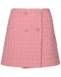 Versace - Pink Virgin Wool Blend Skirt - Lyst