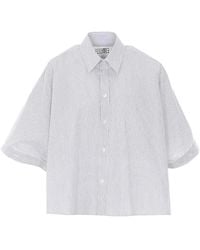 MM6 by Maison Margiela - Oversize Cropped Shirt - Lyst