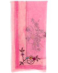 Faliero Sarti - Scarf With Floral Embroidery - Lyst