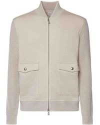 Eleventy - Cotton And Linen Bomber Jacket - Lyst
