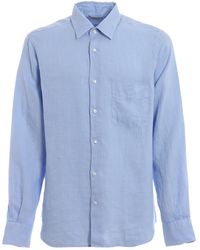 Aspesi - Linen Shirt With Patch Pocket - Lyst
