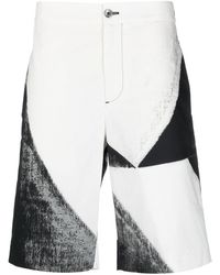 Alexander McQueen - Abstarct-print Cotton Bermuda Shorts - Lyst