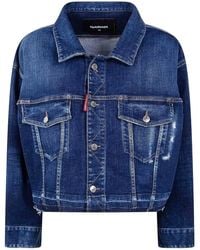 DSquared² - Cropped Jeans Jacket - Lyst
