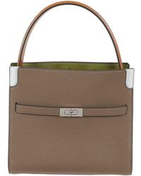 Tory Burch - Lee Radziwill Pebbled Small Double Bag - Lyst