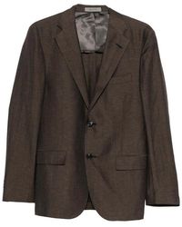 Corneliani - Single-Breasted Wool-Linen Blend Jacket - Lyst