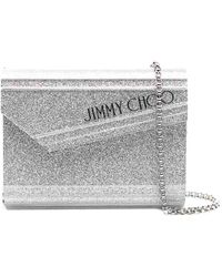 Jimmy Choo - Compact Clutch Bag With Chain And Logo Detail - Lyst
