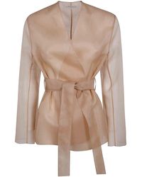 Antonelli - Elia Organza Silk Belted Waist Coat - Lyst