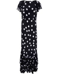 RIXO London - Ordinia Dress Mono Polka Dot - Lyst