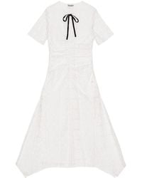 Ganni - Broderie Anglaise Long Dress - Lyst