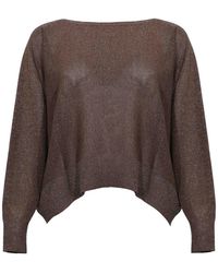 D. EXTERIOR - Chocolate Viscose And Lurex Sweater - Lyst