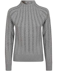 Ermanno Scervino - Crystal Embellished Cable Knit Wool Sweater - Lyst