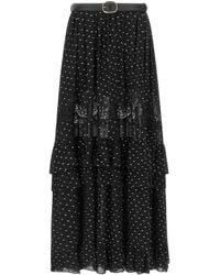 Self-Portrait - 'black And Gold Chiffon Lace Maxi' Skirt - Lyst