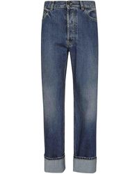 Alexander McQueen - Blue Washed Denim Jeans - Lyst