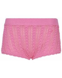 Blumarine - Cotton Knit Shorts - Lyst