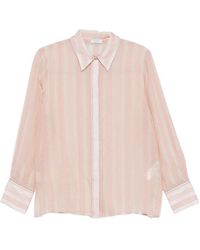 Peserico - Semi-Sheer Striped Shirt - Lyst