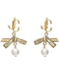 Jimmy Choo - Ribbon Pearl Earrings - Lyst