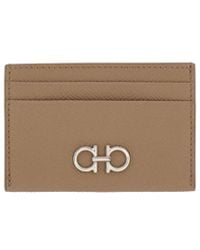 Ferragamo - Gancini Grained Leather Card Holder - Lyst