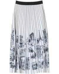 KARL LAGERFELD - Paris Sketch Pleated Skirt - Lyst