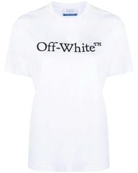 Off-White c/o Virgil Abloh - Bookish Big Logo-Print Cotton T-Shirt - Lyst