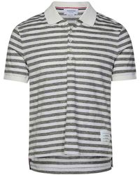 Thom Browne - Linen Blend Polo Shirt - Lyst