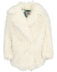 BECAGLI - Mohair Fur Caban Coat - Lyst