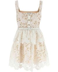 Self-Portrait - Lace Tiered Mini Dress - Lyst