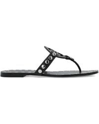 Tory Burch - Studded Miller Leather Flat Sandals - Lyst