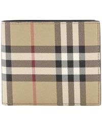 Burberry - Caoted Canvas Wallet With Check Motif - Lyst