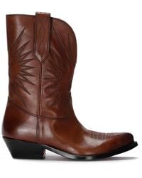 Golden Goose - Wish Star Low Boots With Embroideries Leather Upper - Lyst