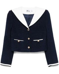 Self-Portrait - Jacket With Collar - Lyst