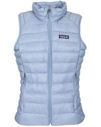 Patagonia - Windproof Down Vest Coats Light Blue - Lyst