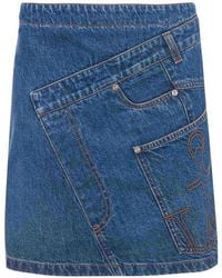 JW Anderson - Twisted Denim Miniskirt - Lyst