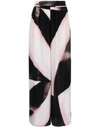 McQueen - High-Waisted Wide-Leg Wool Trousers - Lyst