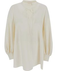 Chloé - White Shirt With Long Sleeves - Lyst