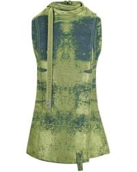 DIESEL - Colored Satin Denim Belted Vest - Lyst
