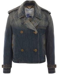 Burberry - Denim Haltye Denim Jacket - Lyst