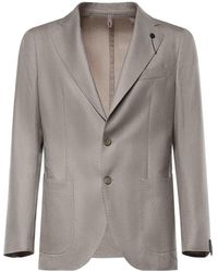 Santaniello - Single-Breasted Wool-Blend Blazer - Lyst