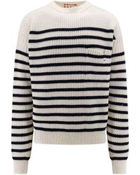 Marni - Virgin Wool Sweater With Striped Motif - Lyst